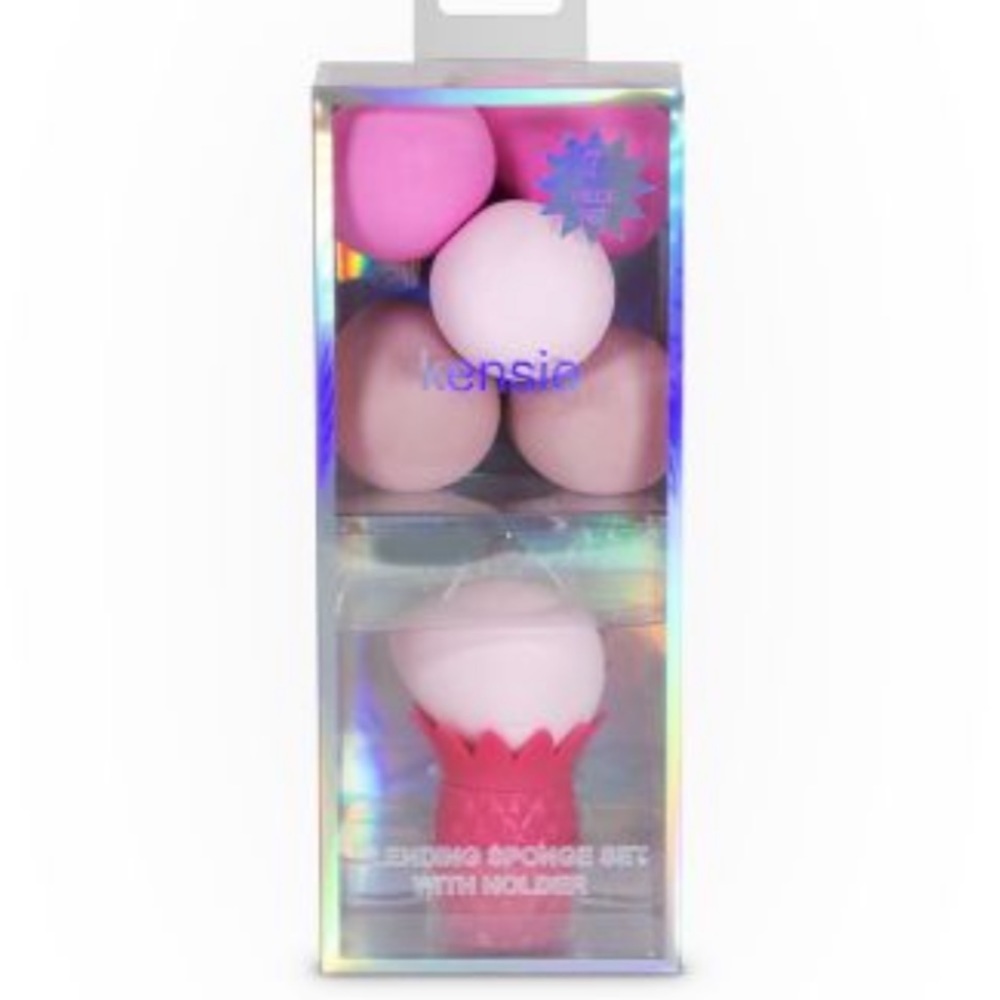 🍍 Kensie Beauty Multi Assorted 6 Piece Blending Sponge Set With Pineapple Stand